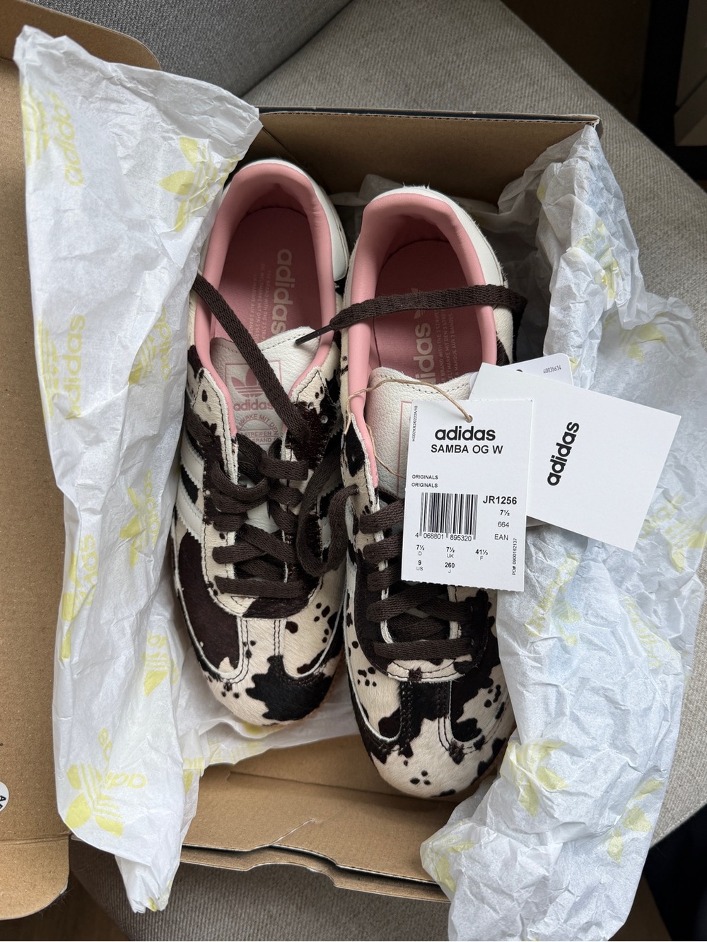 Adidas Cow Print Samba Sneakers,pony hair,US 9, fit closer to US 10, insole 26cm - Picture 4 of 11